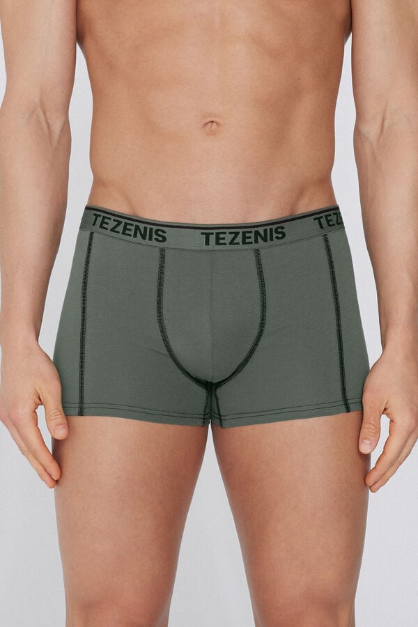 Tezenis Bóxer de Algodón Orgánico con Costuras en Contraste con Logo