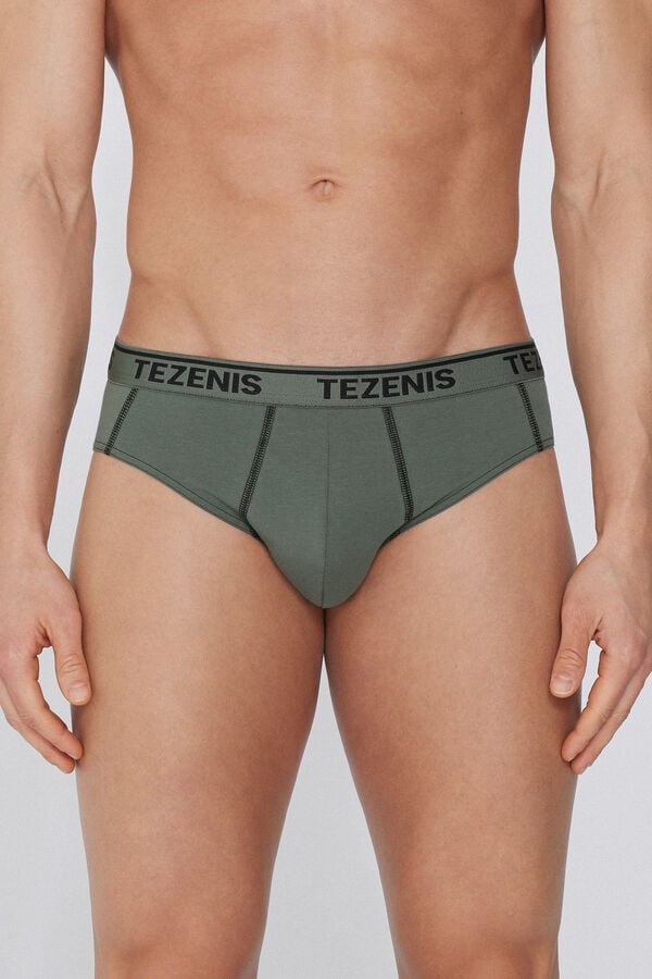 Tezenis Calzoncillos de Algodón con Costuras en Contraste con Logo