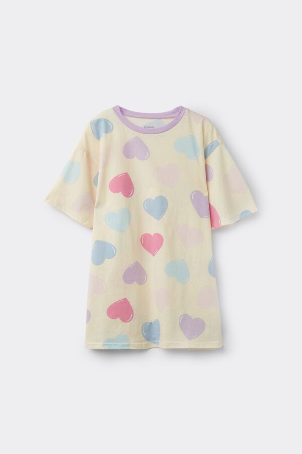 Tezenis Camisón Manga Corta Algodón Corazones Niña Grandes ahorros