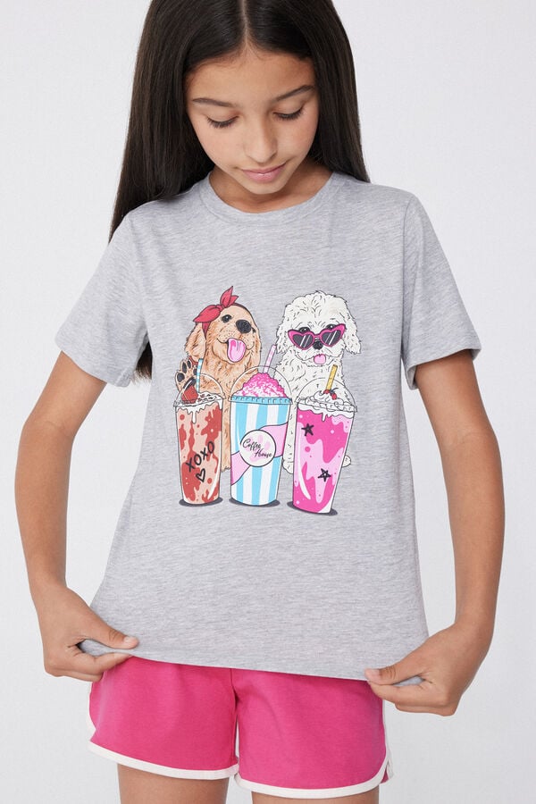 Tezenis Pijama Corto de Algodón con Estampado de Perros En oferta