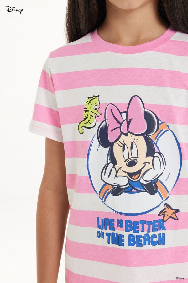 Tezenis Pijama Corto de Algodón con Estampado de Minnie de Disney Rebajas baratas