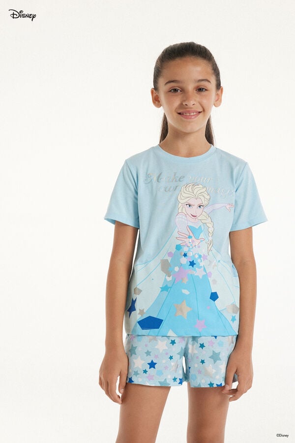 Tezenis Pijama Corto de Algodón con Estampado de Elsa de Frozen Disney Rebajas de fábrica