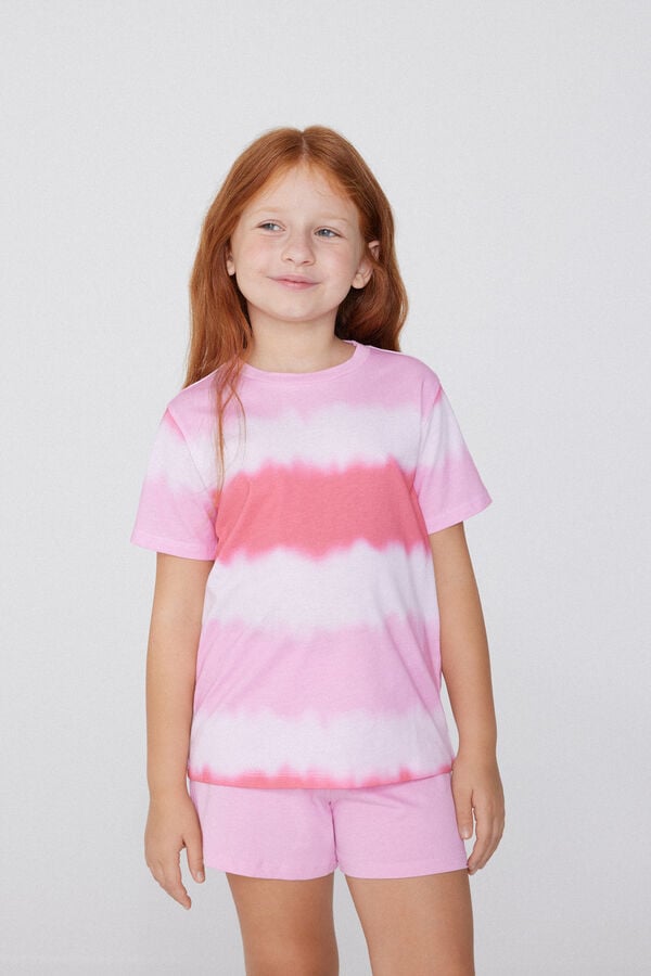 Tezenis Pijama Corto de Manga Corta de Algodón Tie-Dye para Niña Los más vendidos