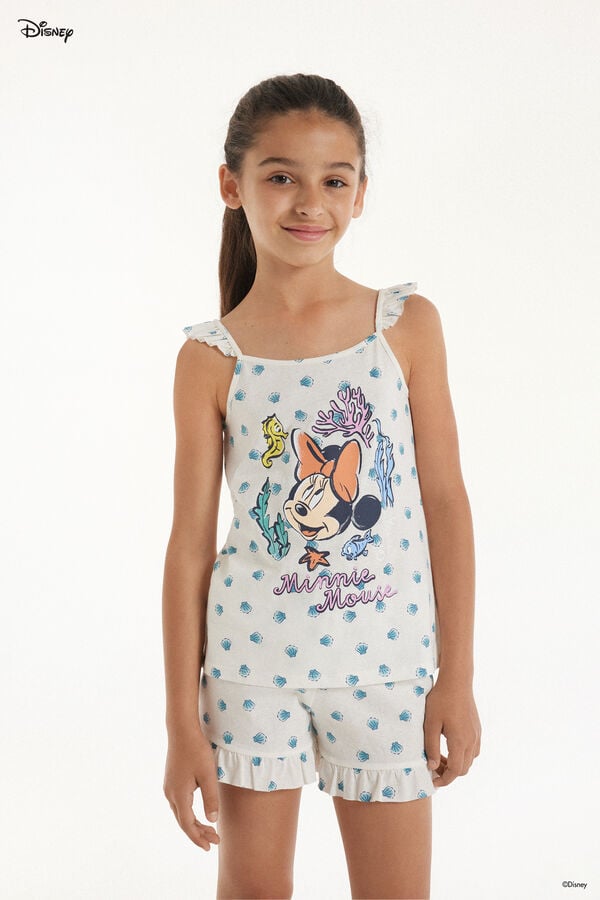 Tezenis Pijama Corto de Algodón con Estampado de Minnie de Disney para Niña Ventas relámpago