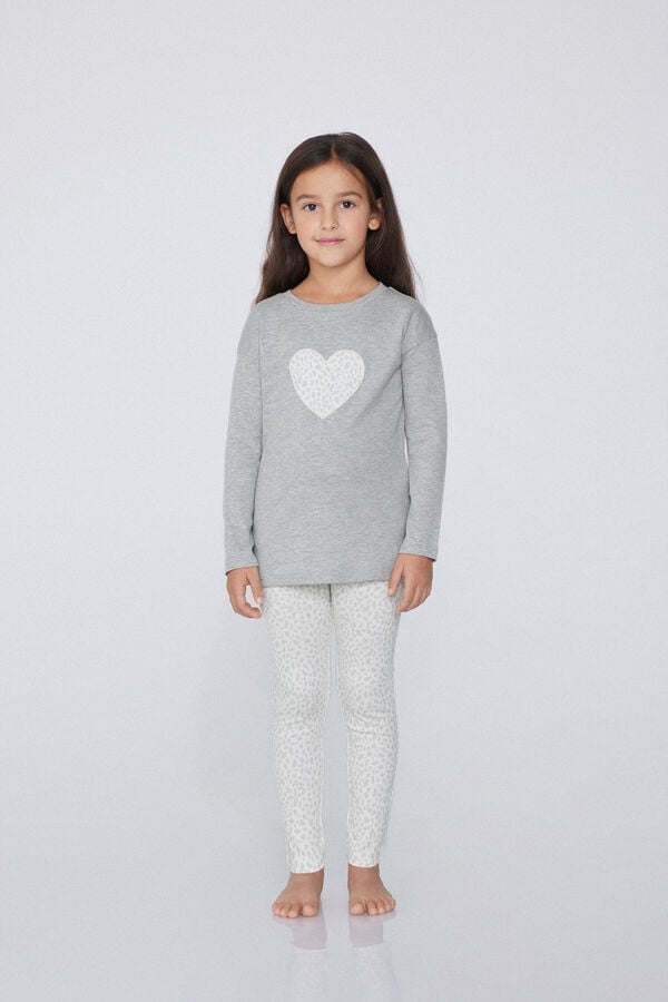 Tezenis Pijama Largo Algodón Grueso Parche Corazón Descuento