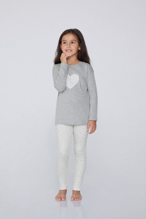 Tezenis Pijama Largo Algodón Grueso Parche Corazón Descuento