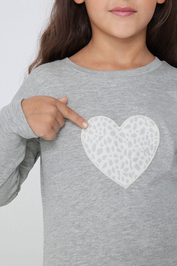 Tezenis Pijama Largo Algodón Grueso Parche Corazón Descuento