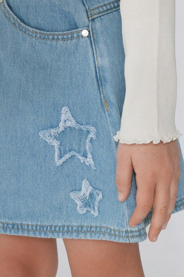 Tezenis Minifalda Denim con Parche de Estrella Niña Oferta exclusiva