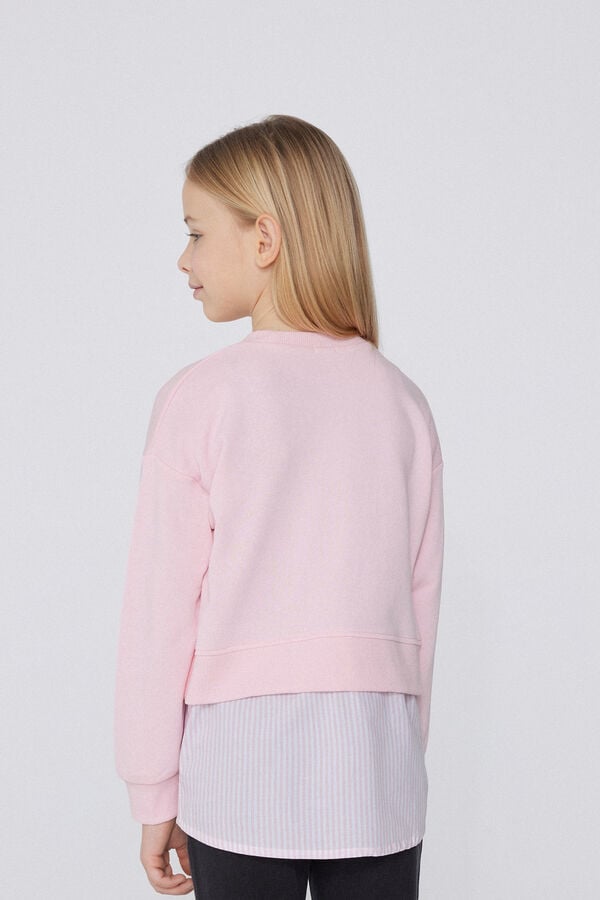 Tezenis Sudadera de Manga Larga en Algodón Efecto Camisa Niña Última moda