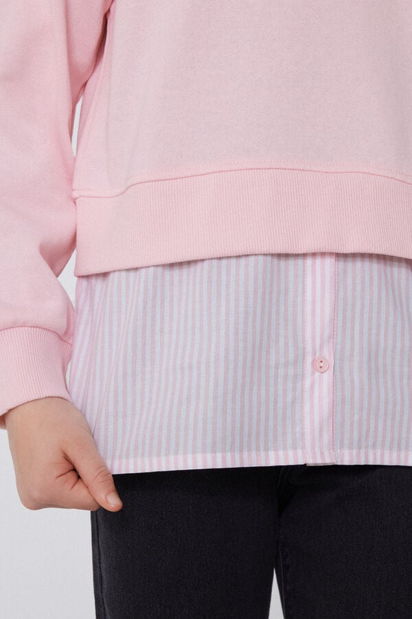 Tezenis Sudadera de Manga Larga en Algodón Efecto Camisa Niña Última moda