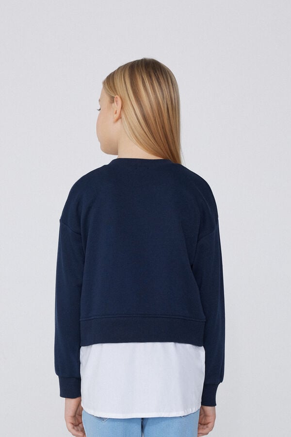 Tezenis Sudadera de Manga Larga en Algodón Efecto Camisa Niña Ofertas especiales