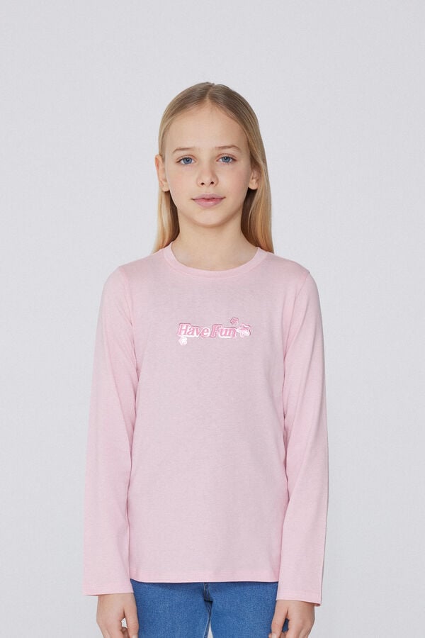 Tezenis Camiseta Manga Larga Algodón con Estampado para Niña