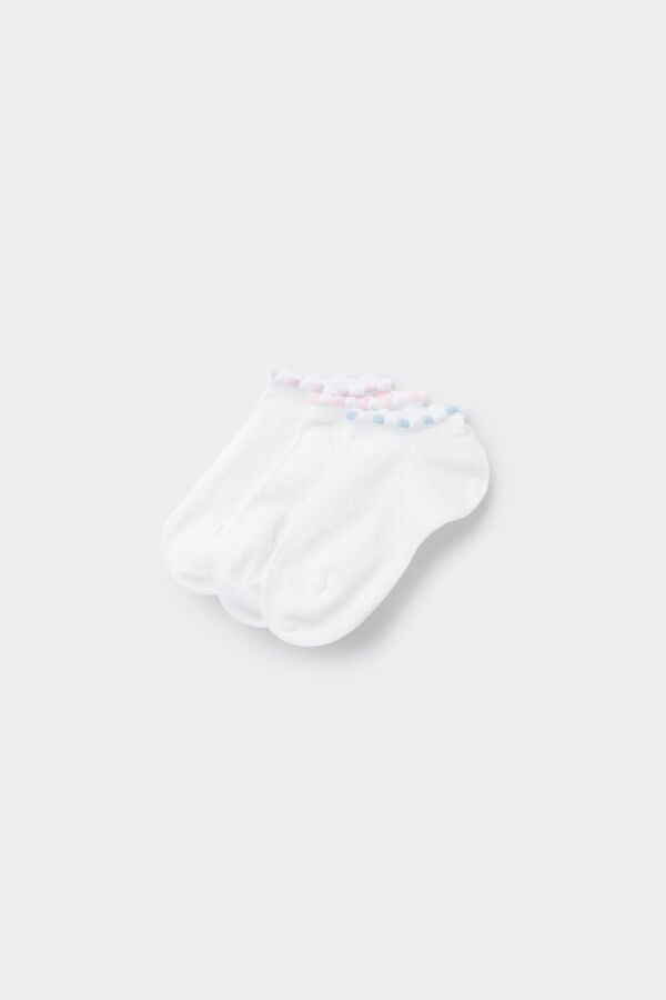 Tezenis 3 Pares de Calcetines Tobilleros con Refuerzos de Algodón Estampados para Niña