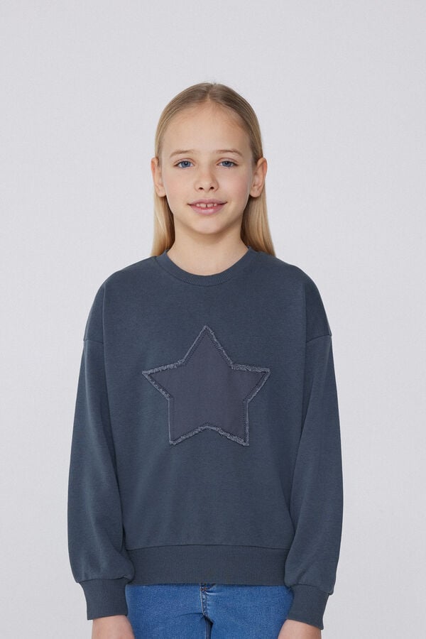 Tezenis Sudadera con Cuello Redondo y Parche Niña