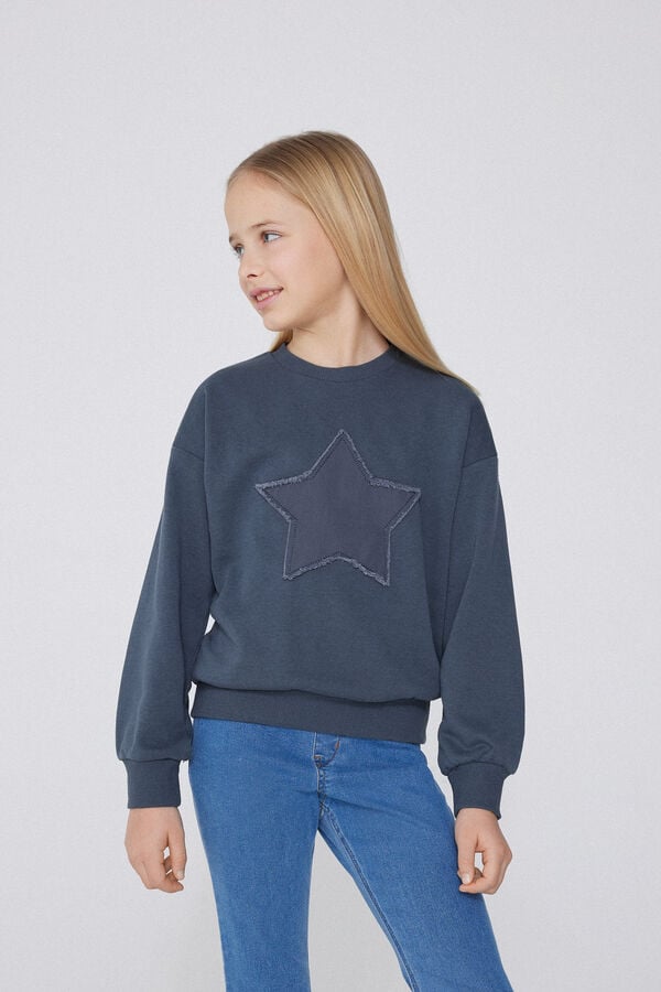 Tezenis Sudadera con Cuello Redondo y Parche Niña Promoción trimestral