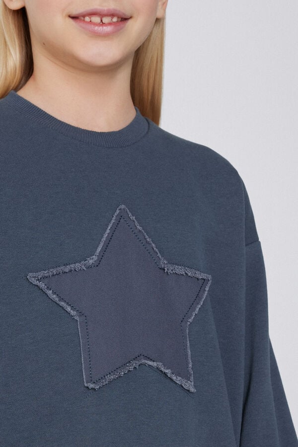 Tezenis Sudadera con Cuello Redondo y Parche Niña Promoción trimestral