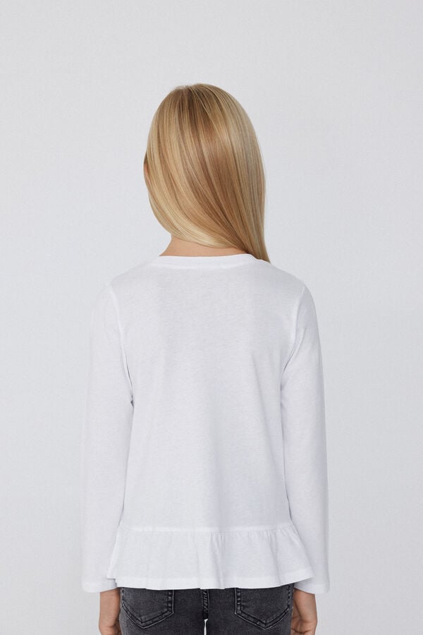 Tezenis Camiseta Manga Larga Algodón con Volante En oferta
