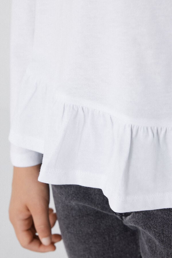 Tezenis Camiseta Manga Larga Algodón con Volante En oferta