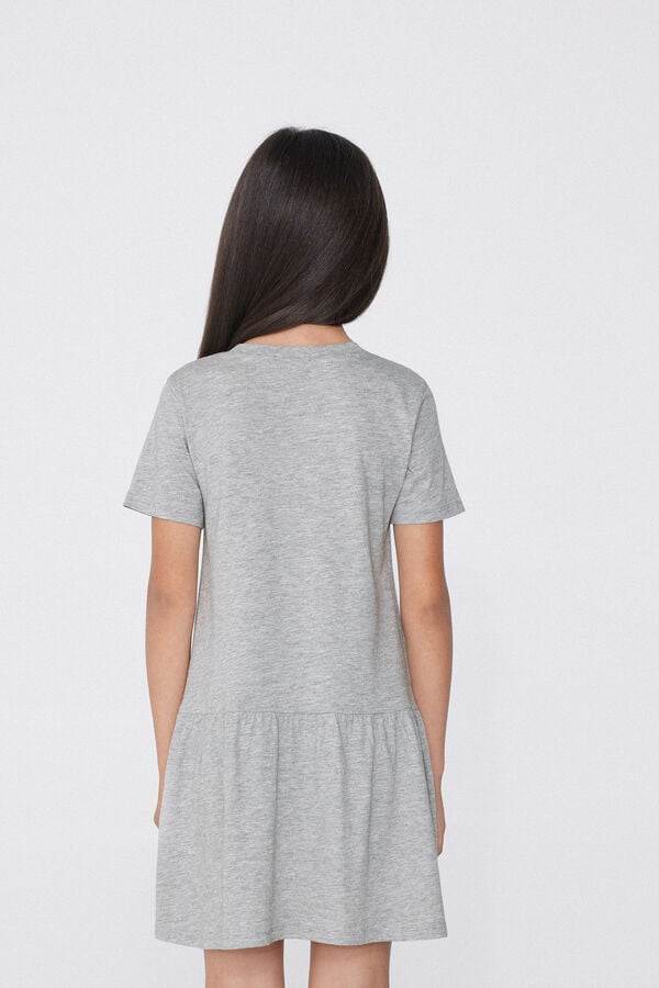 Tezenis Vestido de Manga Corta de Algodón con Volante Descuento por venta flash