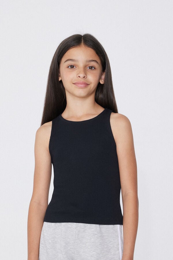Tezenis Camiseta de Tirantes Anchos de Canalé para Niña
