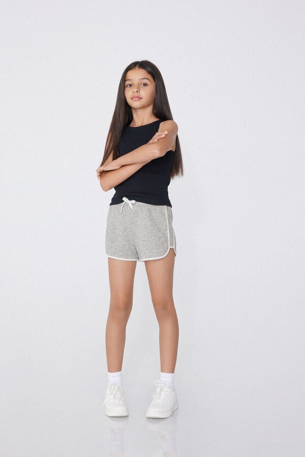 Tezenis Shorts Felpa Algodón Ribetes Niña Rebajas de fin de temporada