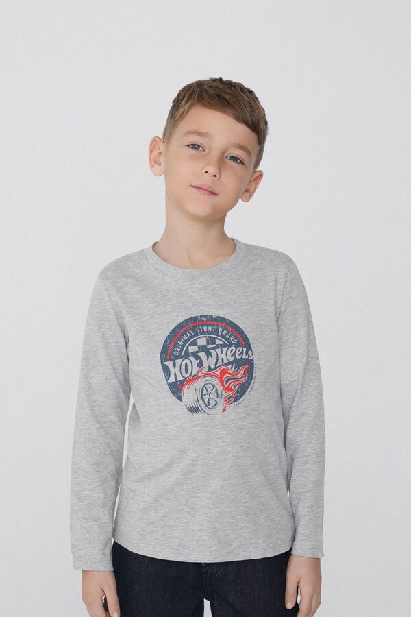 Tezenis Camiseta Manga Larga Algodón con Estampado Hot Wheels para Niño