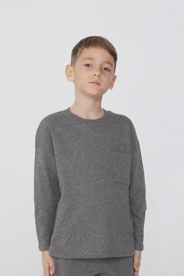 Tezenis Sudadera Manga Larga Cuello Redondo y Bolsillo Niño