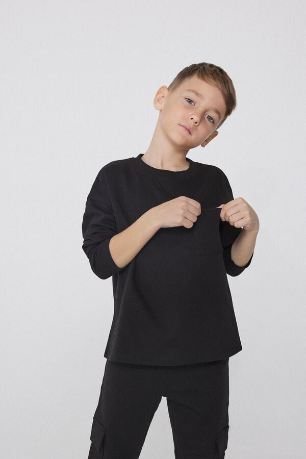 Tezenis Sudadera Manga Larga Cuello Redondo y Bolsillo Niño COMPRAR AHORA