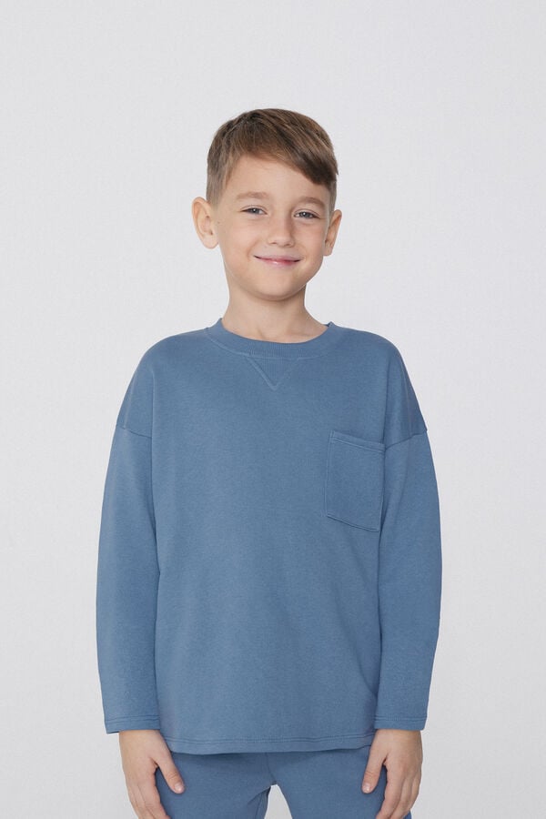 Tezenis Sudadera Manga Larga Cuello Redondo y Bolsillo Niño