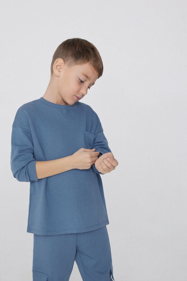 Tezenis Sudadera Manga Larga Cuello Redondo y Bolsillo Niño ÚLTIMAS EDICIONES