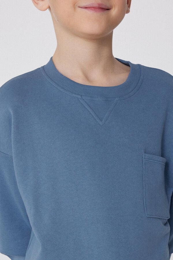 Tezenis Sudadera Manga Larga Cuello Redondo y Bolsillo Niño ÚLTIMAS EDICIONES