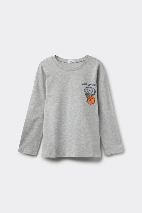 Tezenis Camiseta Manga Larga Algodón con Estampado para Niño Último día