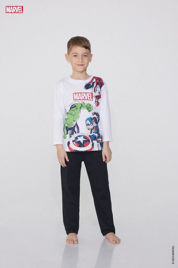 Tezenis Pijama Largo de Algodón con Estampado Avengers Liquidación