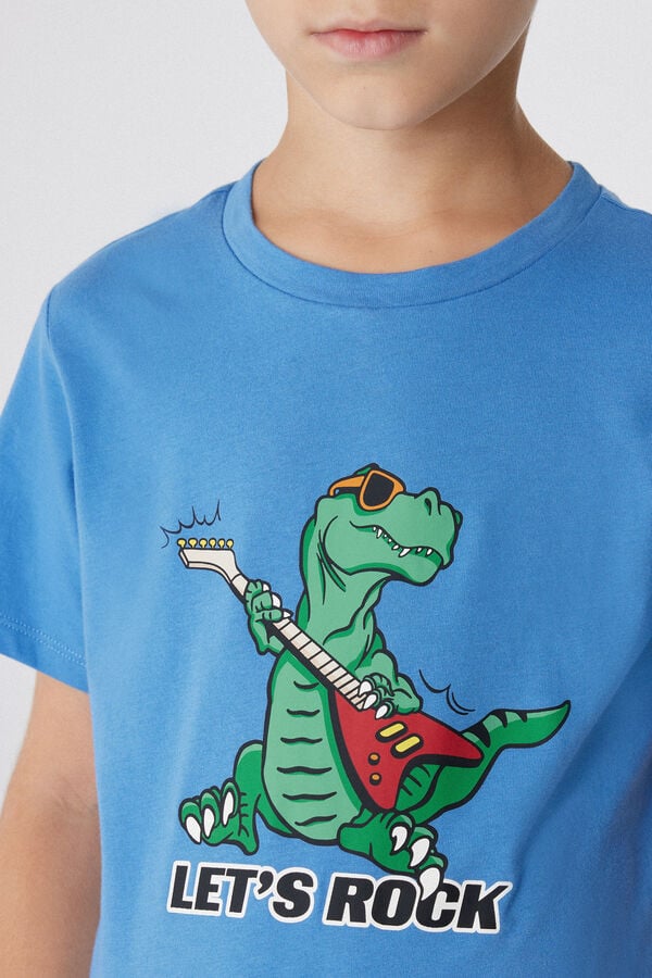 Tezenis Pijama Corto de Algodón con Estampado de Dinosaurio Descuento por venta flash