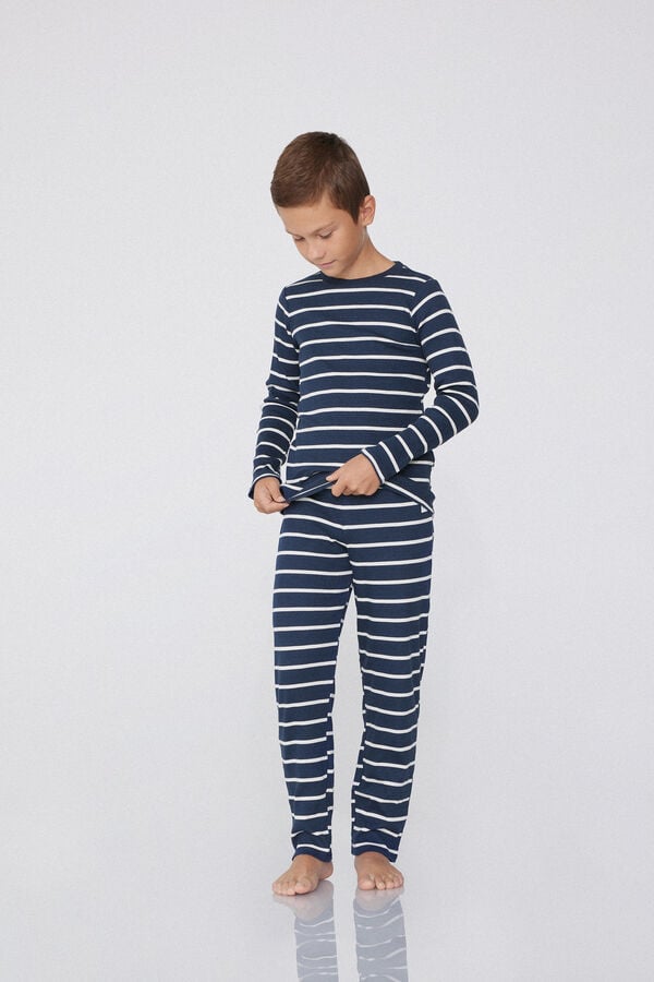 Tezenis Pijama Largo de Canalé de Algodón para Niño Outlet