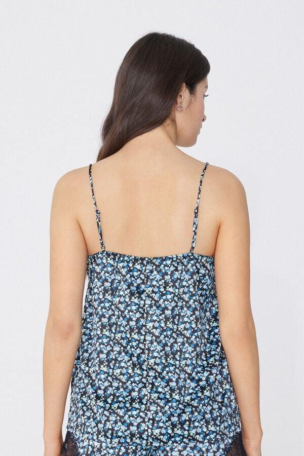 Tezenis Camiseta de Tirantes Finos de Raso con Estampado y Encaje Grandes ahorros
