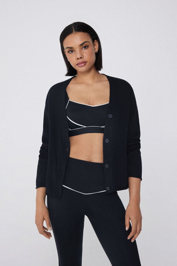 Tezenis Cárdigan Manga Larga Canalé Algodón Venta caliente