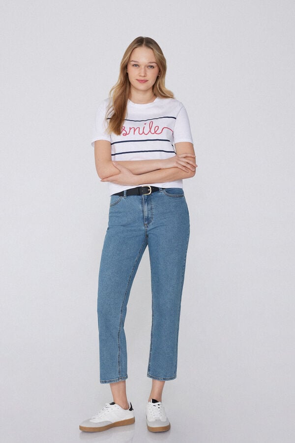 Tezenis Vaqueros de Talle Alto Denim Rectos con Bolsillos Ventas relámpago