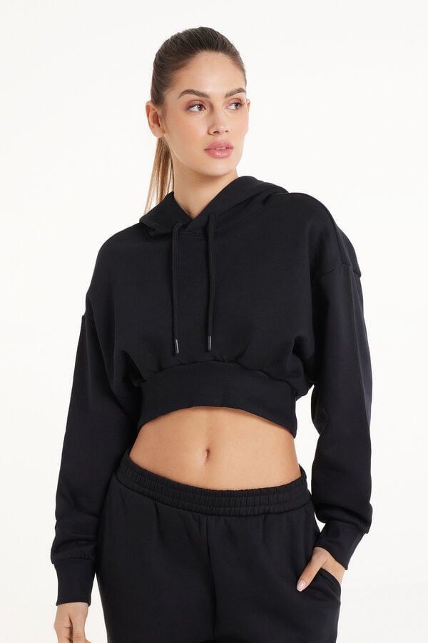 Tezenis Sudadera Corta Gruesa de Manga Larga con Capucha y Hombro Caído Último día