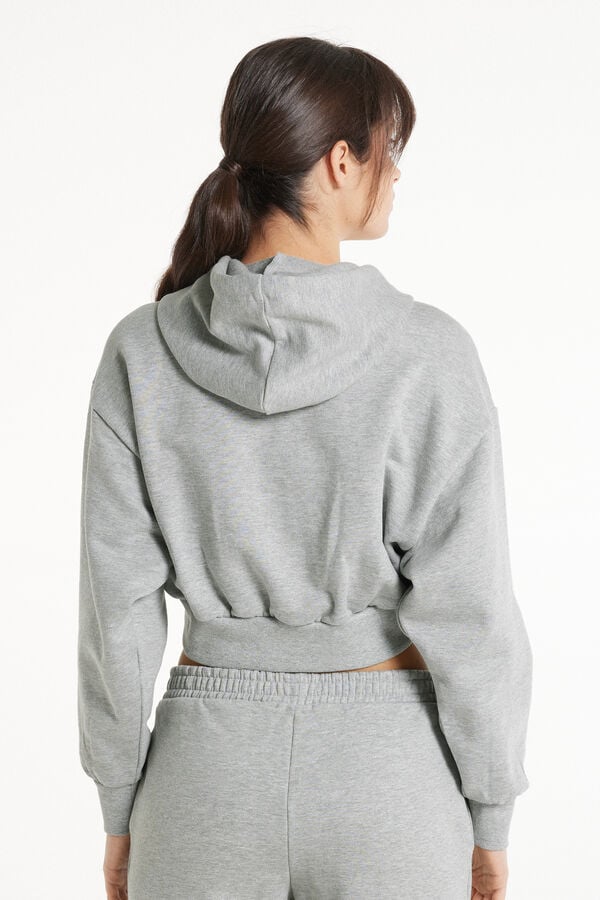 Tezenis Sudadera Corta Gruesa de Manga Larga con Capucha y Hombro Caído Precio de fábrica