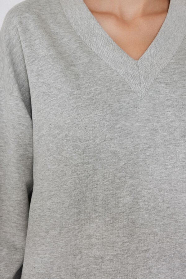Tezenis Sudadera Gruesa Manga Larga Escote Pico Última moda
