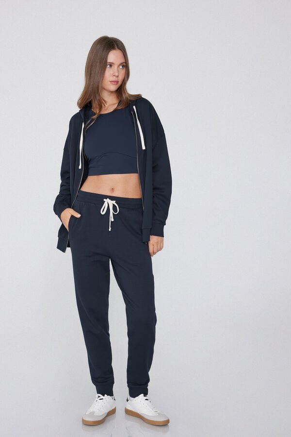 Tezenis Pantalón Felpa Gruesa con Cordón y Bolsillos Grandes ahorros