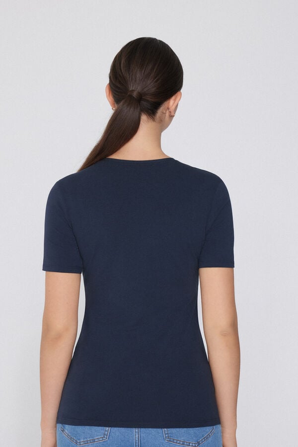 Tezenis Camiseta Algodón Elástico Cuello Redondo Venta caliente