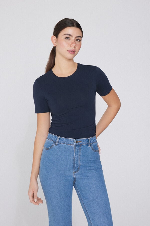 Tezenis Camiseta Algodón Elástico Cuello Redondo Venta caliente