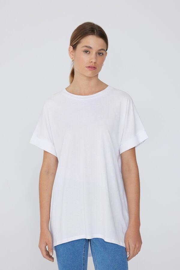 Tezenis Camiseta de Algodón con Vuelta Kimono