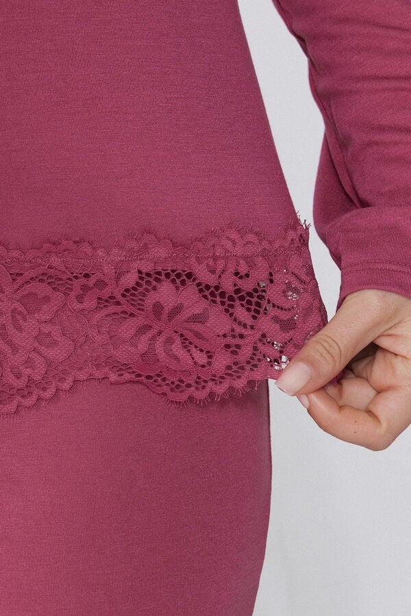 Tezenis Pijama Largo de Viscosa con Encaje ÚLTIMAS EDICIONES