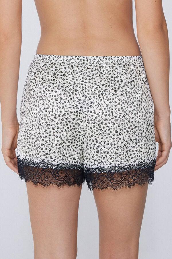 Tezenis Pantalón Corto de Raso Estampado y Encaje Último día