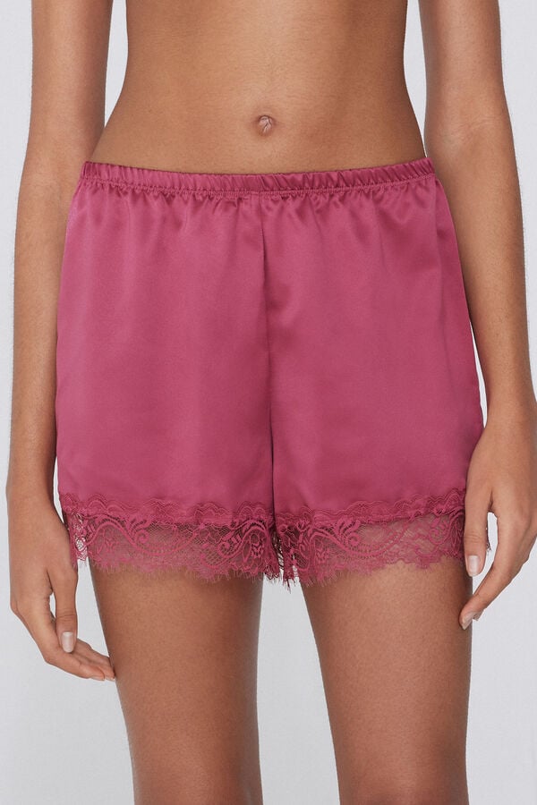 Tezenis Pantalón Corto de Raso y Encaje Oferta especial de fábrica