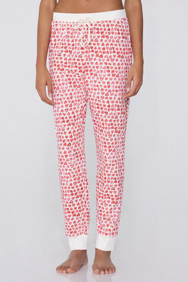 Tezenis Pantalón Largo de Algodón Estampado con Cordón Descuentos del mes