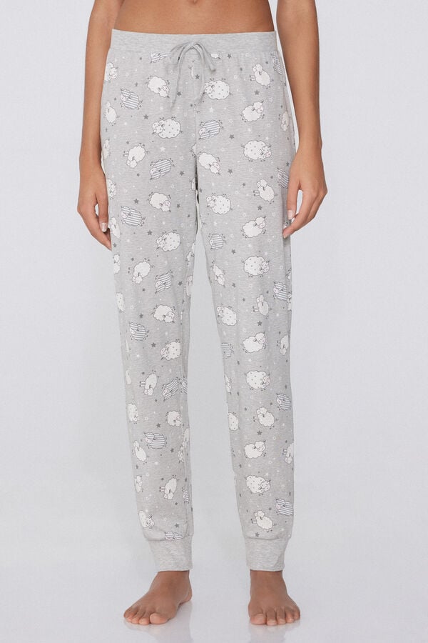 Tezenis Pantalón Largo de Algodón Estampado con Cordón Oferta exclusiva